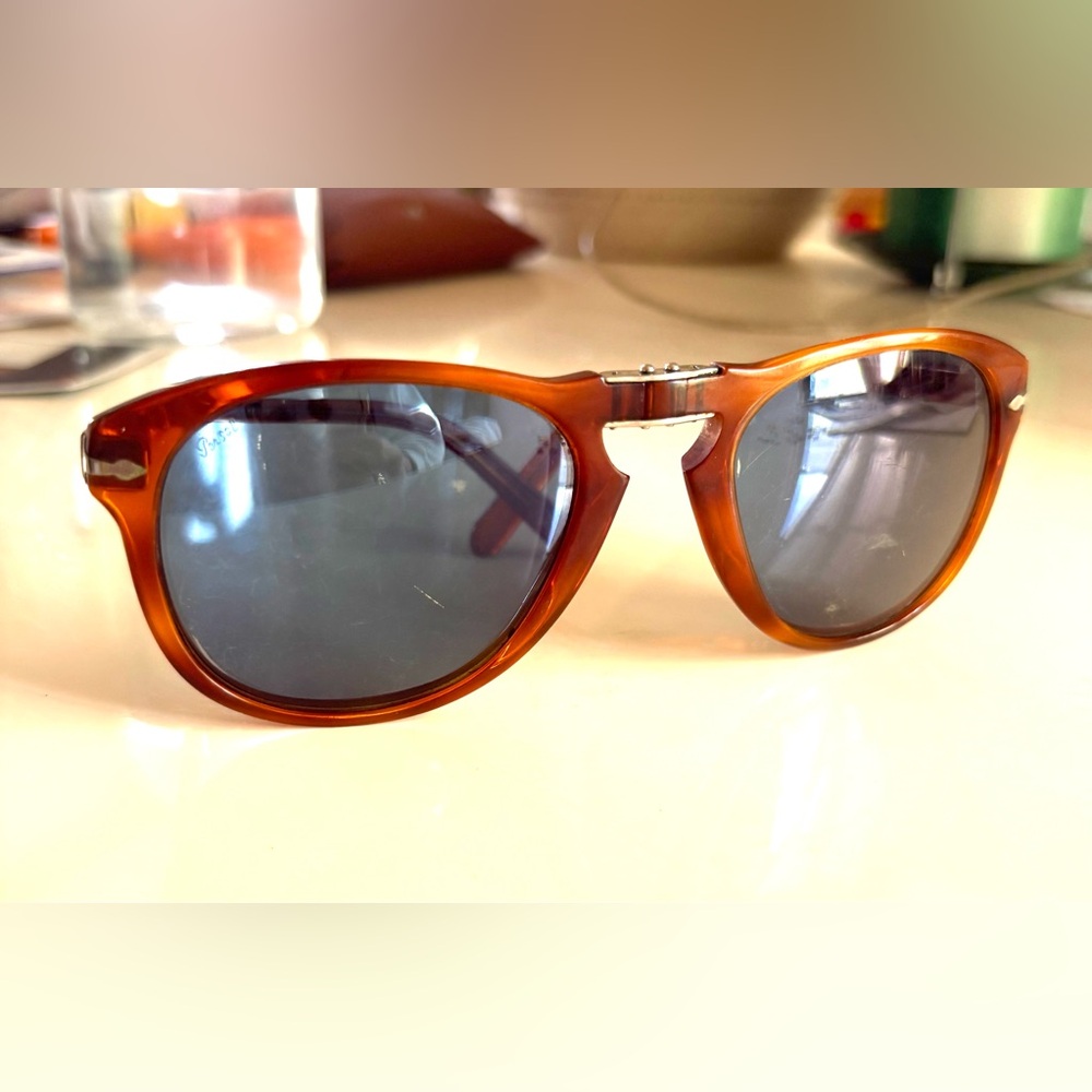 Persol 714SM Steve McQueen Sunglasses with Blue Polarized Lenses